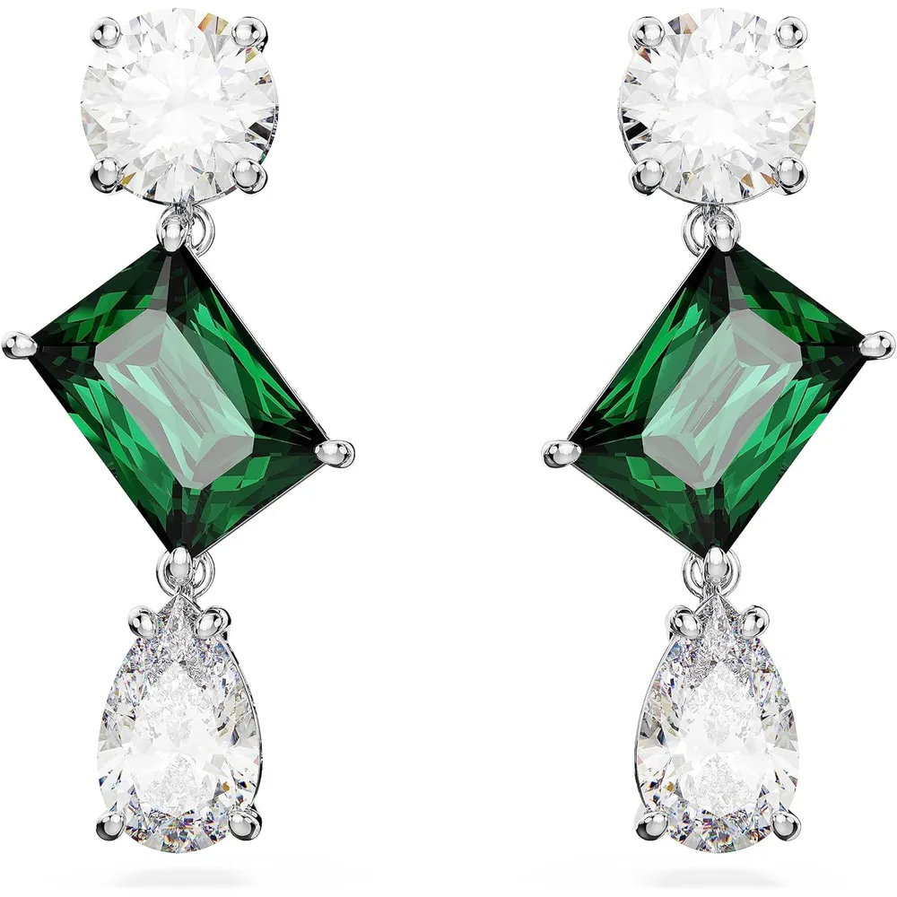 SWAROVSKI ARETES COLGANTES MIXTO MESMERA ACABADO RODIO PARA MUJER | VERDE