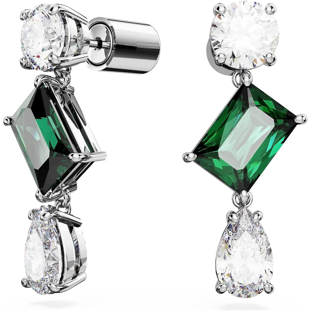SWAROVSKI ARETES COLGANTES MIXTO MESMERA ACABADO RODIO PARA MUJER | VERDE