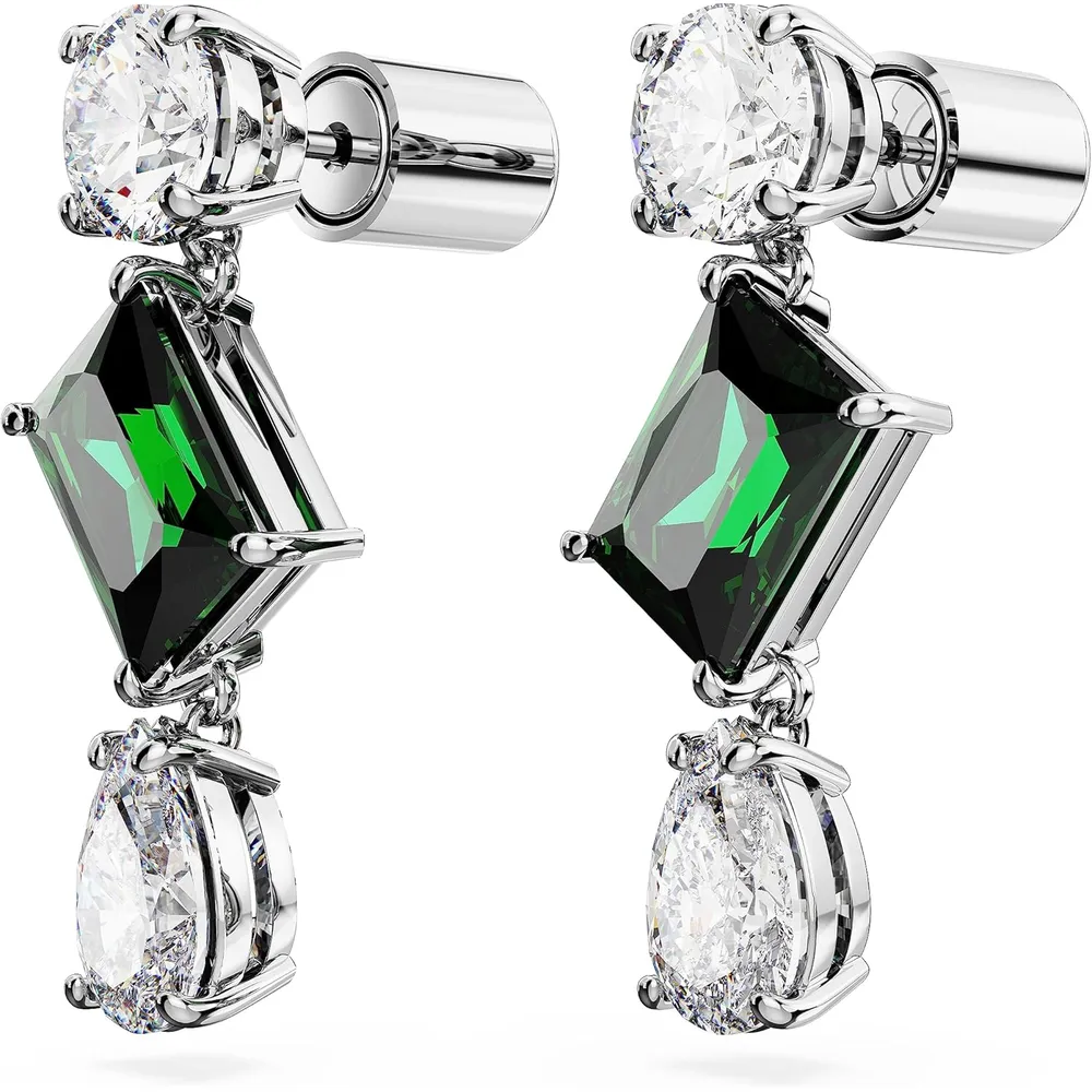 SWAROVSKI ARETES COLGANTES MIXTO MESMERA ACABADO RODIO PARA MUJER | VERDE