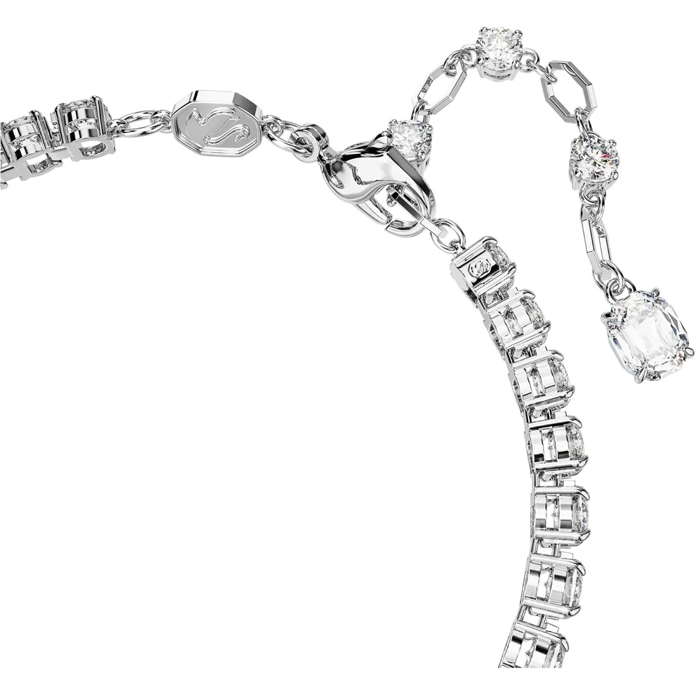 SWAROVSKI PULSERA TENNIS RECTANGULAR MATRIX ACABADO RODIO PARA MUJER | PLATEADO/VERDE