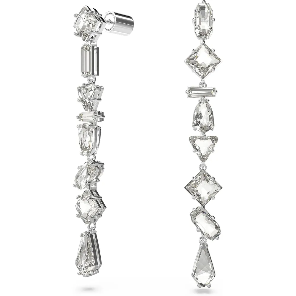 SWAROVSKI ARETES COLGANTES LARGOS MIXTO MESMERA ACABADO RODIO PARA MUJER | TRANSPARENTE
