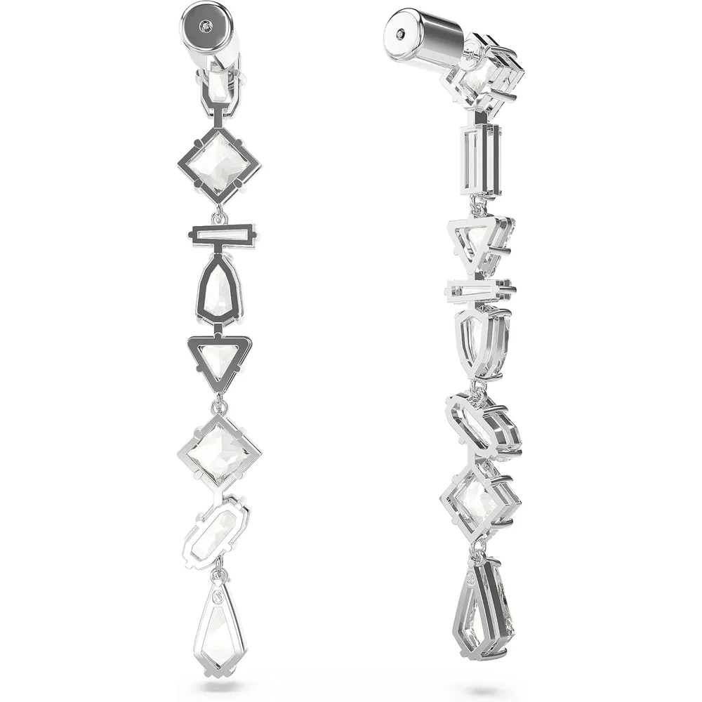 SWAROVSKI ARETES COLGANTES LARGOS MIXTO MESMERA ACABADO RODIO PARA MUJER | TRANSPARENTE