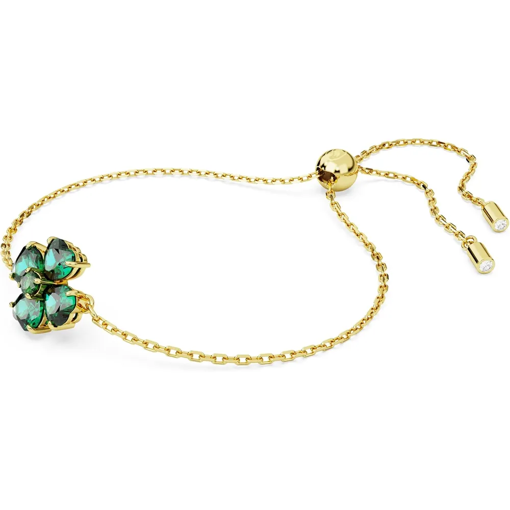 SWAROVSKI PULSERA TREBOL IDYLLIA ACABADO ORO PARA MUJER | VERDE/DORADO