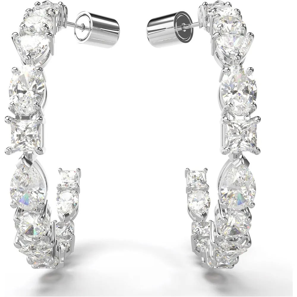 SWAROVSKI ARETES HOOP MIXTO MESMERA ACABADO RODIO PARA MUJER | PLATEADO