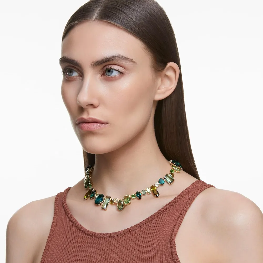 SWAROVSKI COLLAR MIXTO GEMA ACABADO ORO PARA MUJER | VERDE