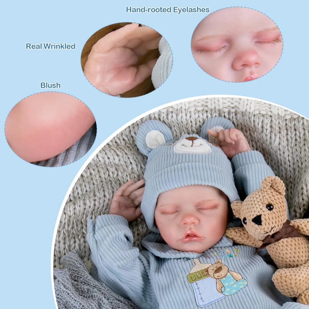 AORI muñeca bebé reborn niño 18"/46 cm con accesorios