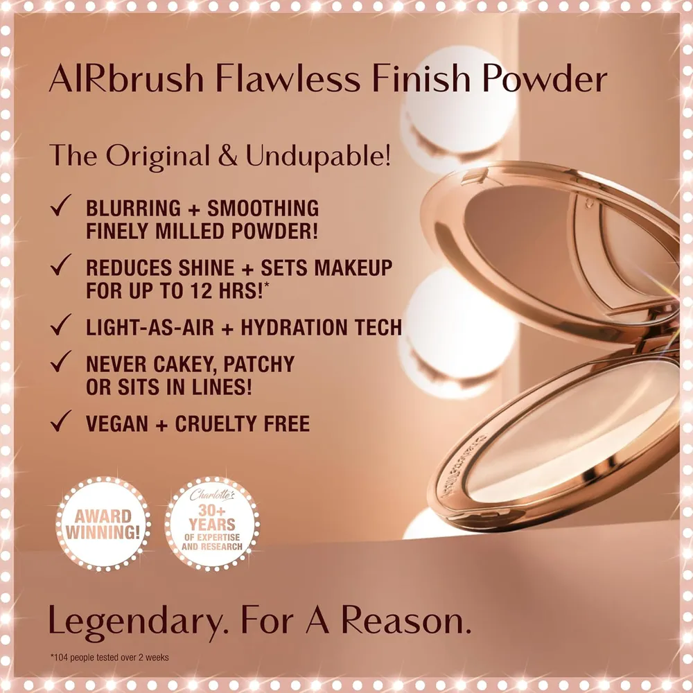 Charlotte Tilbury Airbrush Flawless Finish Polvos compactos acabado suave | 3 Bronceado