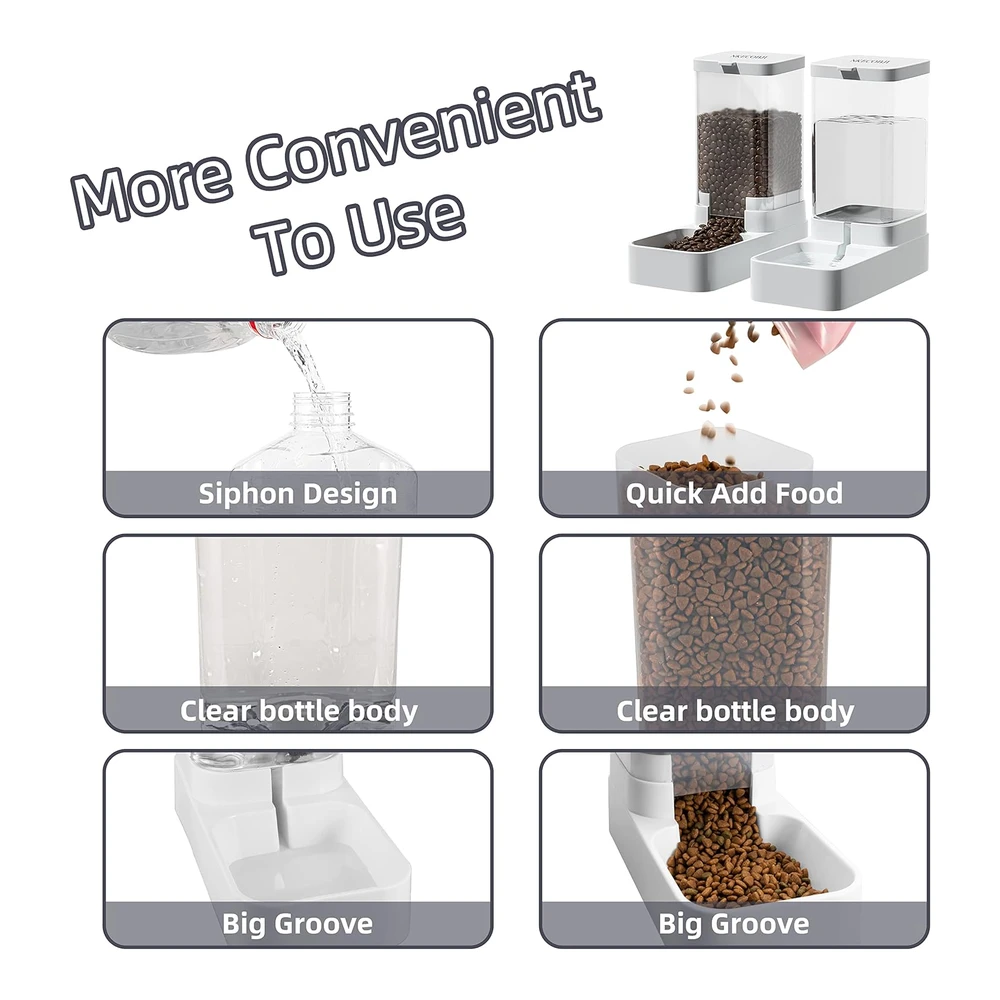 b0c6fgnxvs_1.webp Nkecobji Juego de Comedero y Dispensador de Agua para Mascotas Por Gravedad - Dispensador Automático de Agua para Perros y Gatos - Mascotas - Animales de Gran Capacidad (3.8 L)