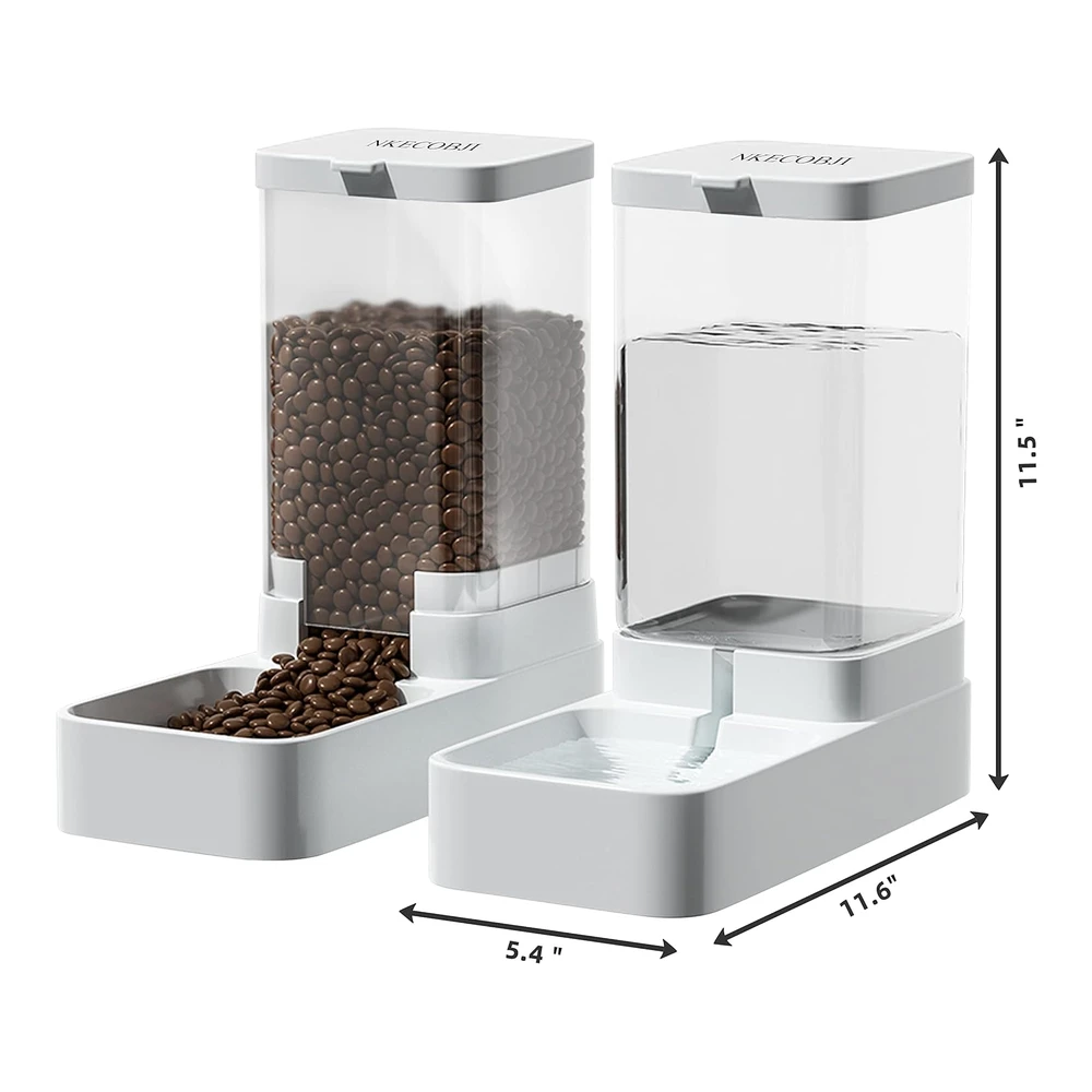 b0c6fgnxvs_3.webp Nkecobji Juego de Comedero y Dispensador de Agua para Mascotas Por Gravedad - Dispensador Automático de Agua para Perros y Gatos - Mascotas - Animales de Gran Capacidad (3.8 L)