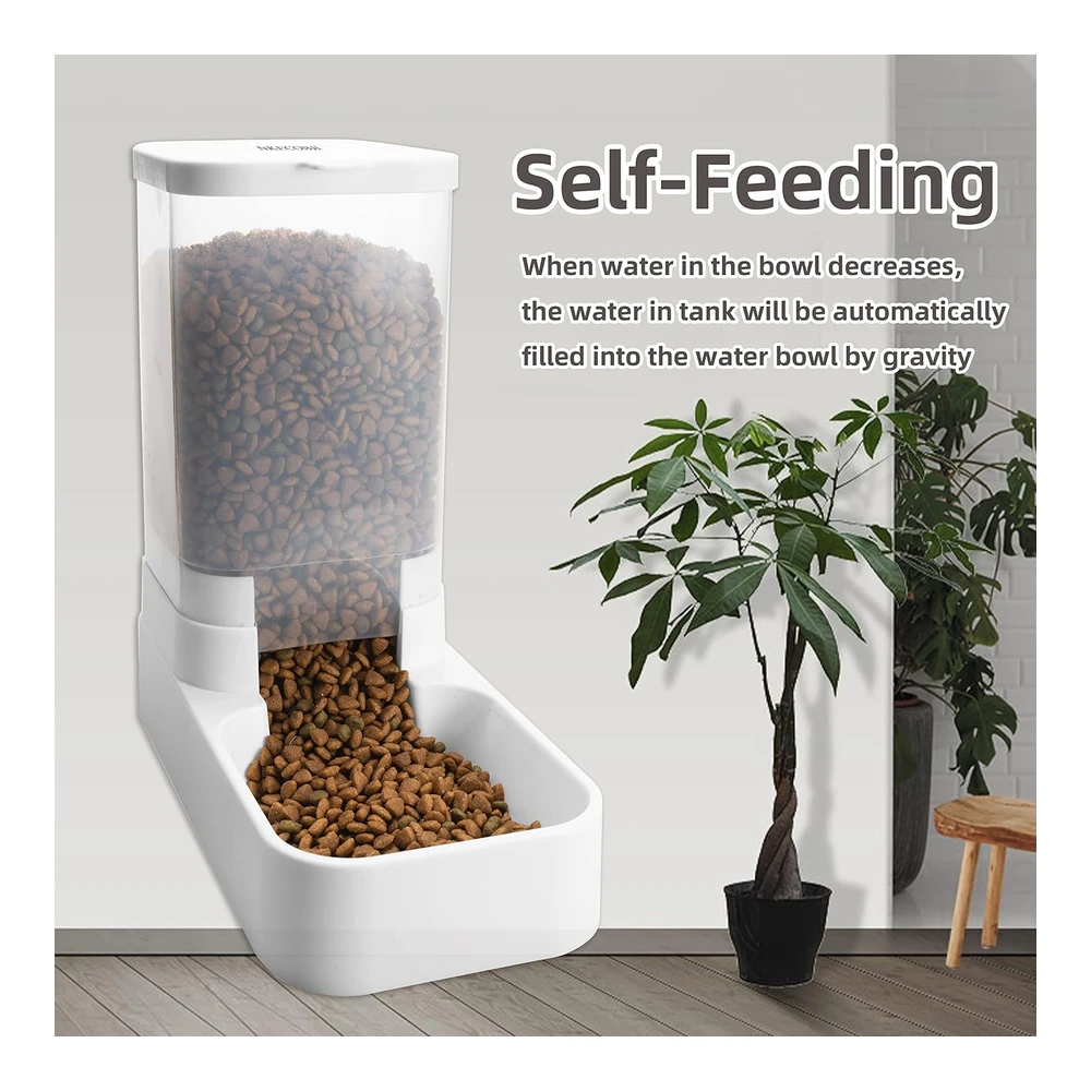 b0c6fgnxvs_4.webp Nkecobji Juego de Comedero y Dispensador de Agua para Mascotas Por Gravedad - Dispensador Automático de Agua para Perros y Gatos - Mascotas - Animales de Gran Capacidad (3.8 L)