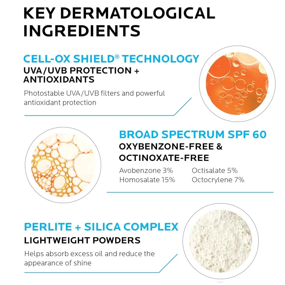 PROTECTOR SOLAR FACIAL SPF 60 CLEAR SKIN ANTHELIOS LA ROCHE-POSAY 3 OZ / 90 ML