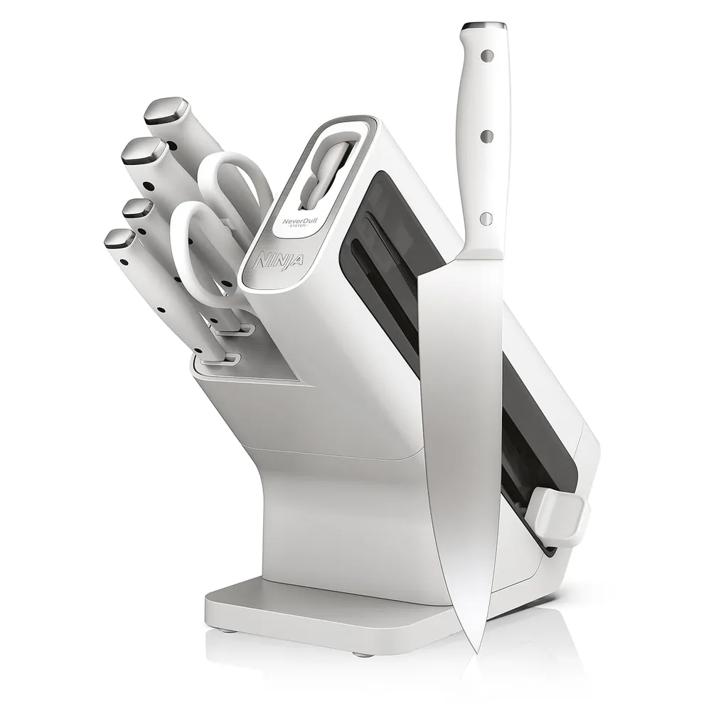 Ninja sistema de cuchillos K12007WHBN NeverDull 7 pzas con afilador | Blanco