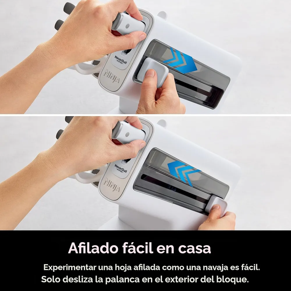 Ninja sistema de cuchillos K12007WHBN NeverDull 7 pzas con afilador | Blanco