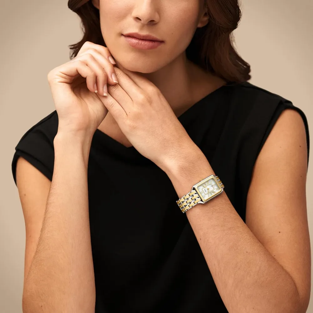 Fossil reloj de cuarzo Raquel para mujer, acero inoxidable | Oro/ Plata