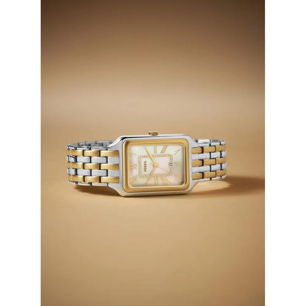 Fossil reloj de cuarzo Raquel para mujer, acero inoxidable | Oro/ Plata