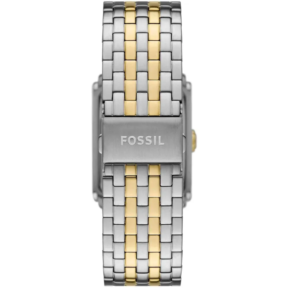 Fossil reloj de cuarzo Carraway para hombre, acero inoxidable | Plata/ Azul