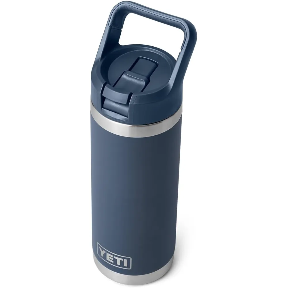 YETI Botella Rambler con Tapa de Cañita de 18 oz | Azul Marino