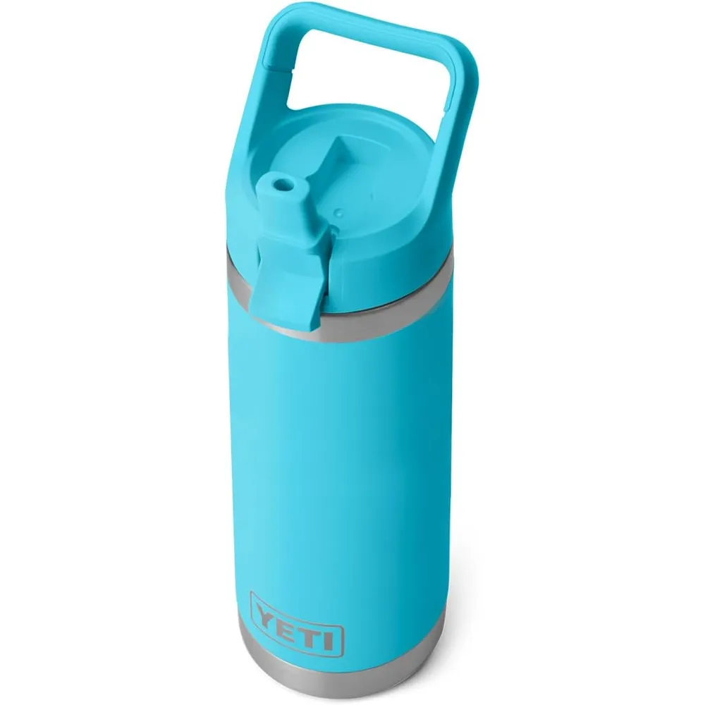 YETI Botella Rambler con Tapa de Cañita de 18 oz | Celeste Neón