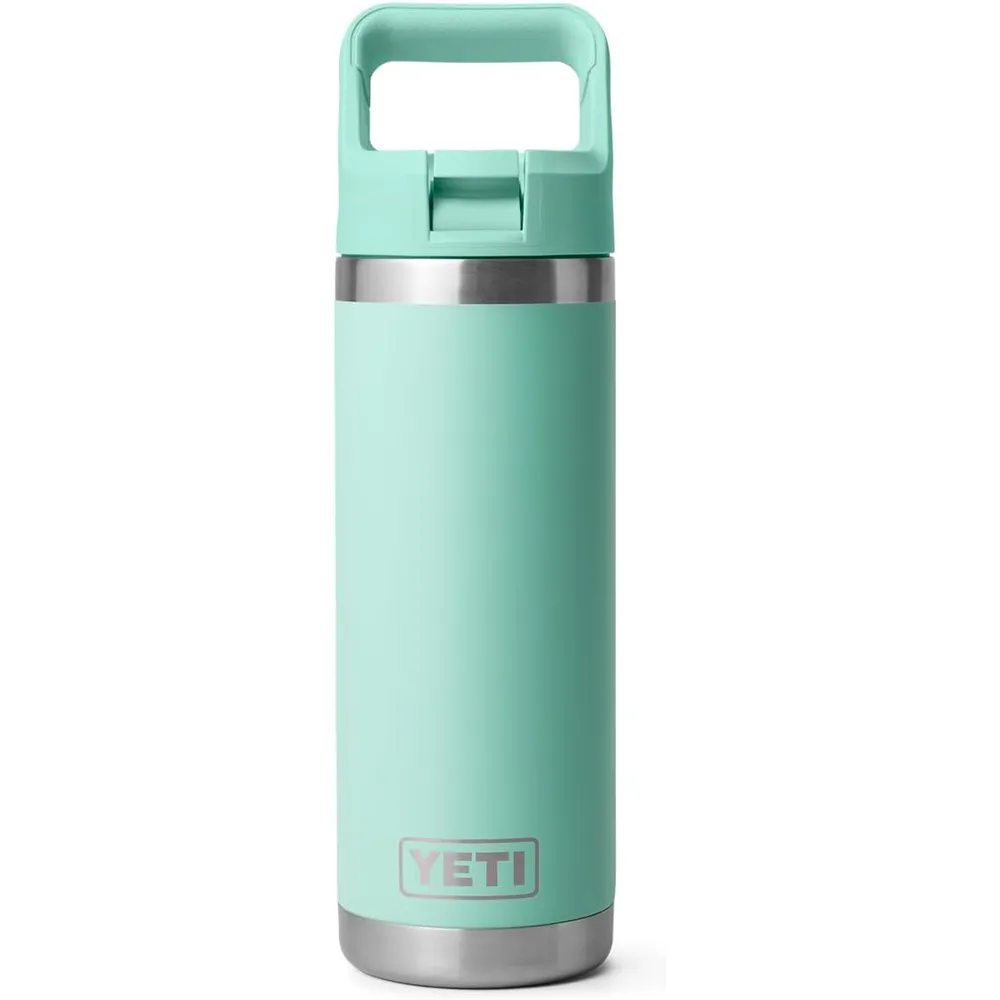YETI Botella Rambler con Tapa de Cañita de 18 oz | Verde Agua