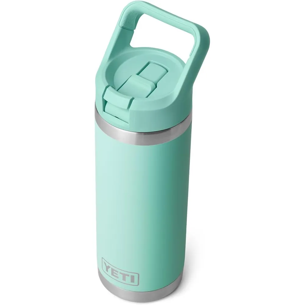 YETI Botella Rambler con Tapa de Cañita de 18 oz | Verde Agua