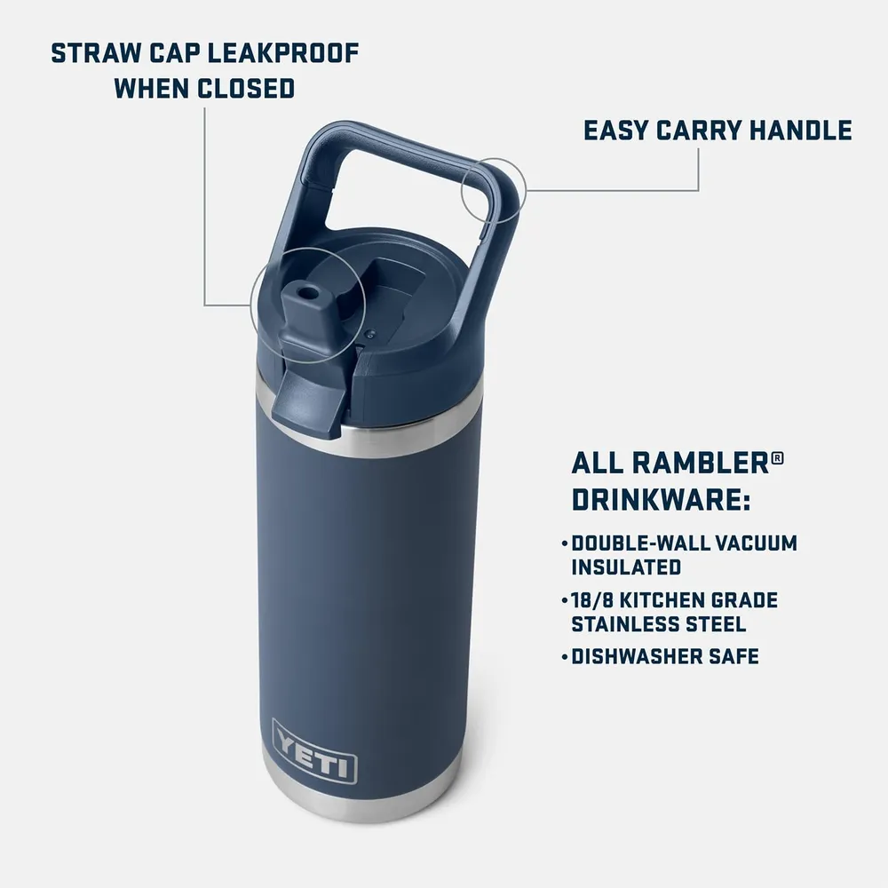 YETI Botella Rambler con Tapa de Cañita de 18 oz | Morado