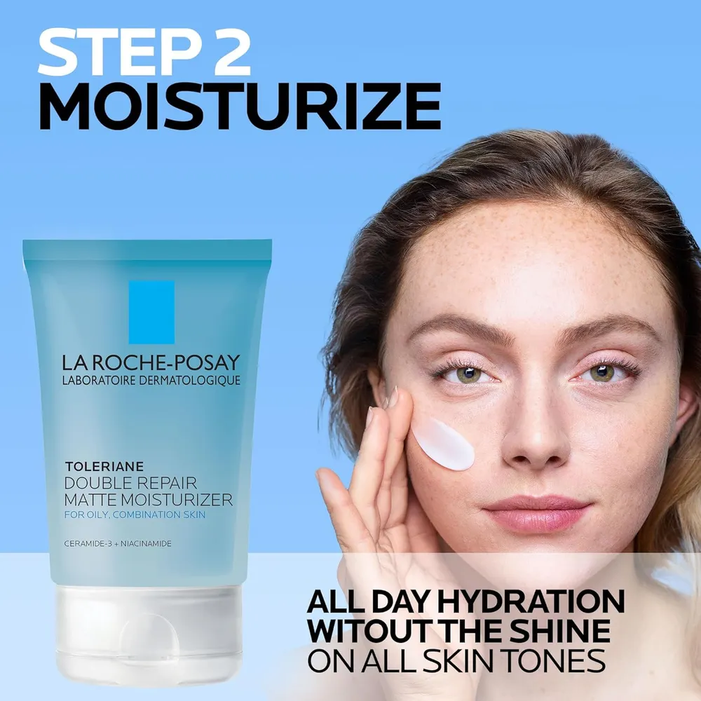 SET LA ROCHE-POSAY DOUBLE REPAIR MATTE + EFFACLAR GEL LIMPIADOR 3.4 OZ / 100 ML 2 PZS