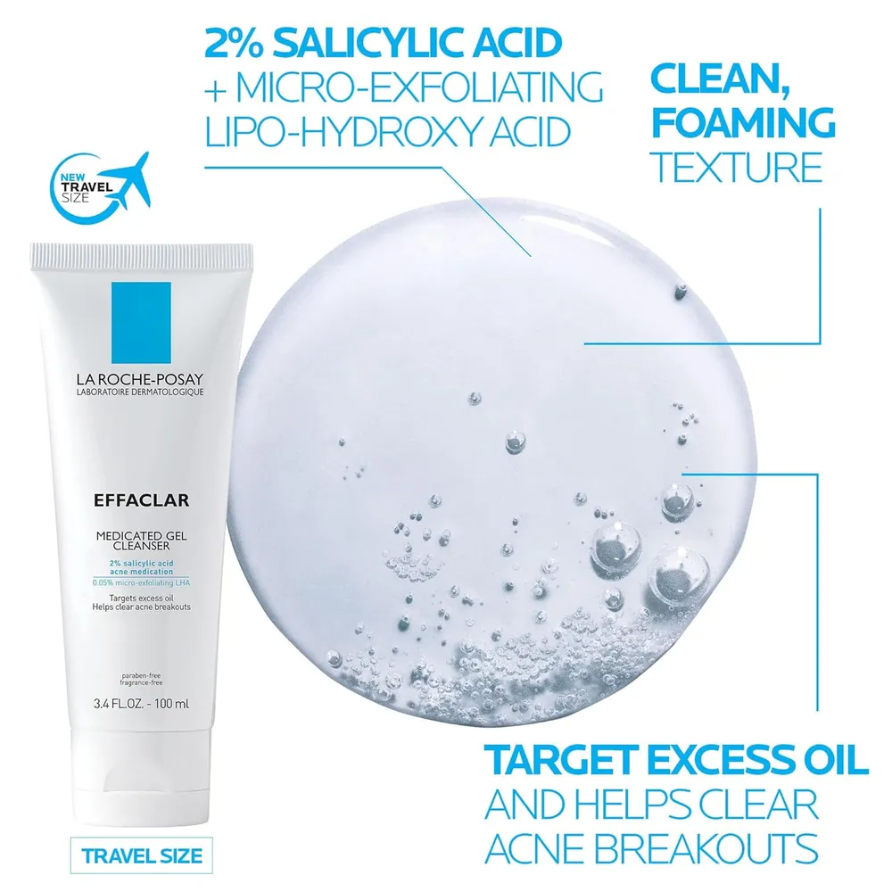 SET LA ROCHE-POSAY DOUBLE REPAIR MATTE + EFFACLAR GEL LIMPIADOR 3.4 OZ / 100 ML 2 PZS