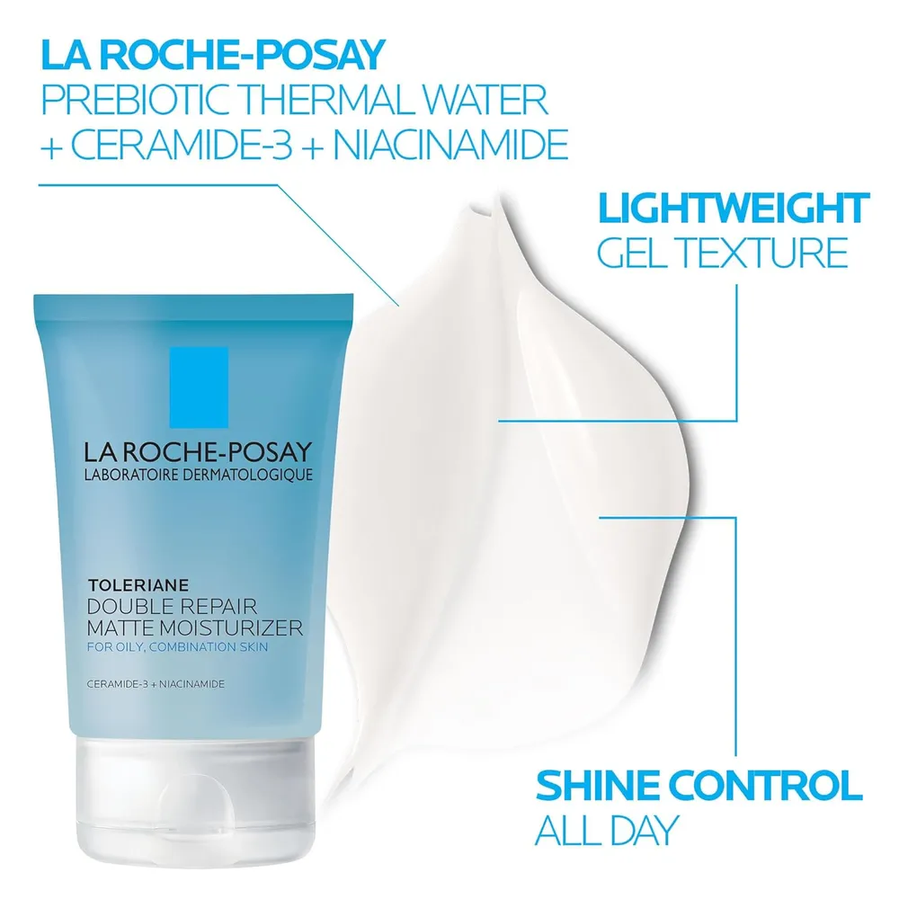 SET LA ROCHE-POSAY DOUBLE REPAIR MATTE + EFFACLAR GEL LIMPIADOR 3.4 OZ / 100 ML 2 PZS