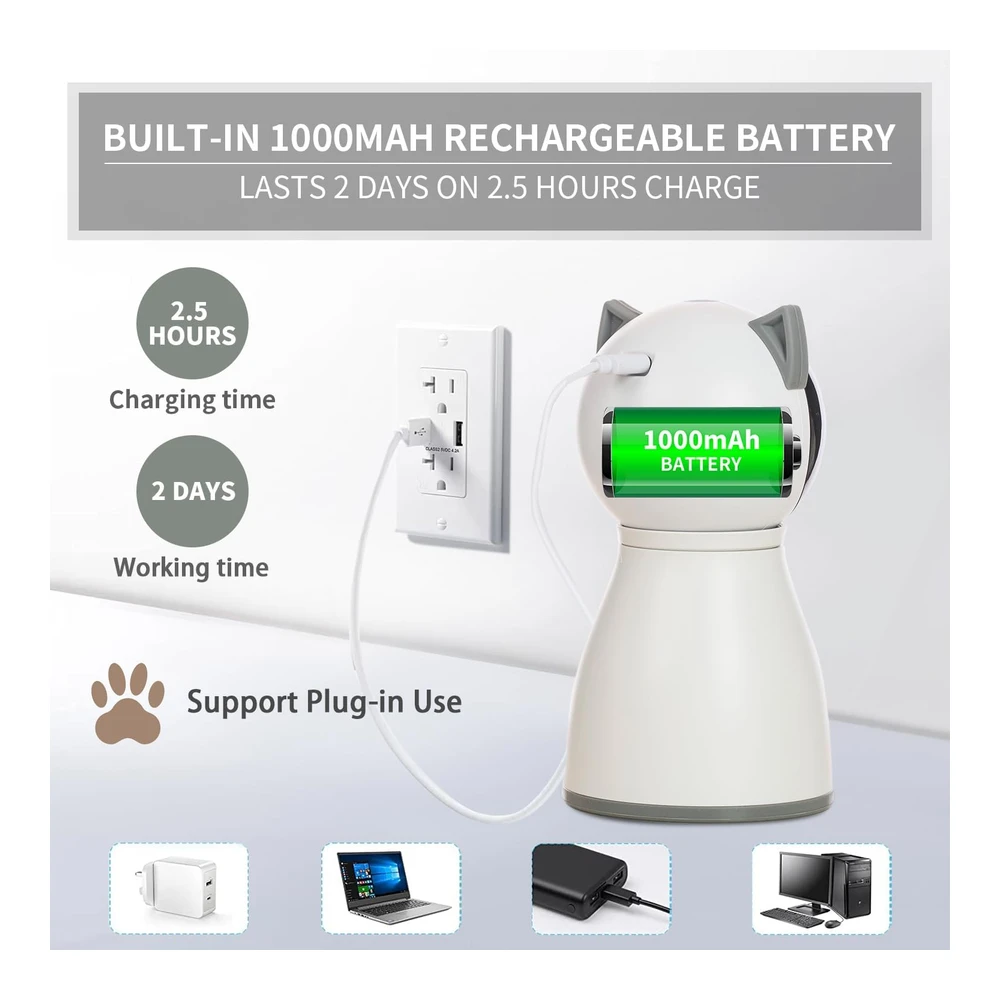 Yve Life Juguetes para Gatos Láser para Gatos Recargable Automático Activado Por Movimiento Juguetes Interactivos de Interior | Plateado