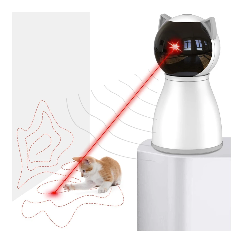 Yve Life Juguetes para Gatos Láser para Gatos Recargable Automático Activado Por Movimiento Juguetes Interactivos de Interior | Plateado