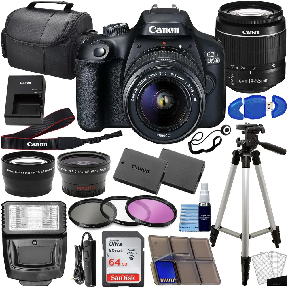 (REACONDICIONADO) Canon cámara EOS 2000D reflex | Negro