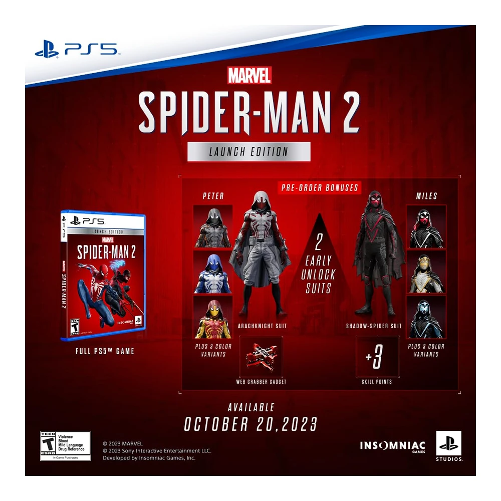VIDEOJUEGO MARVEL SPIDERMAN 2 LAUNCH EDITION | PS5