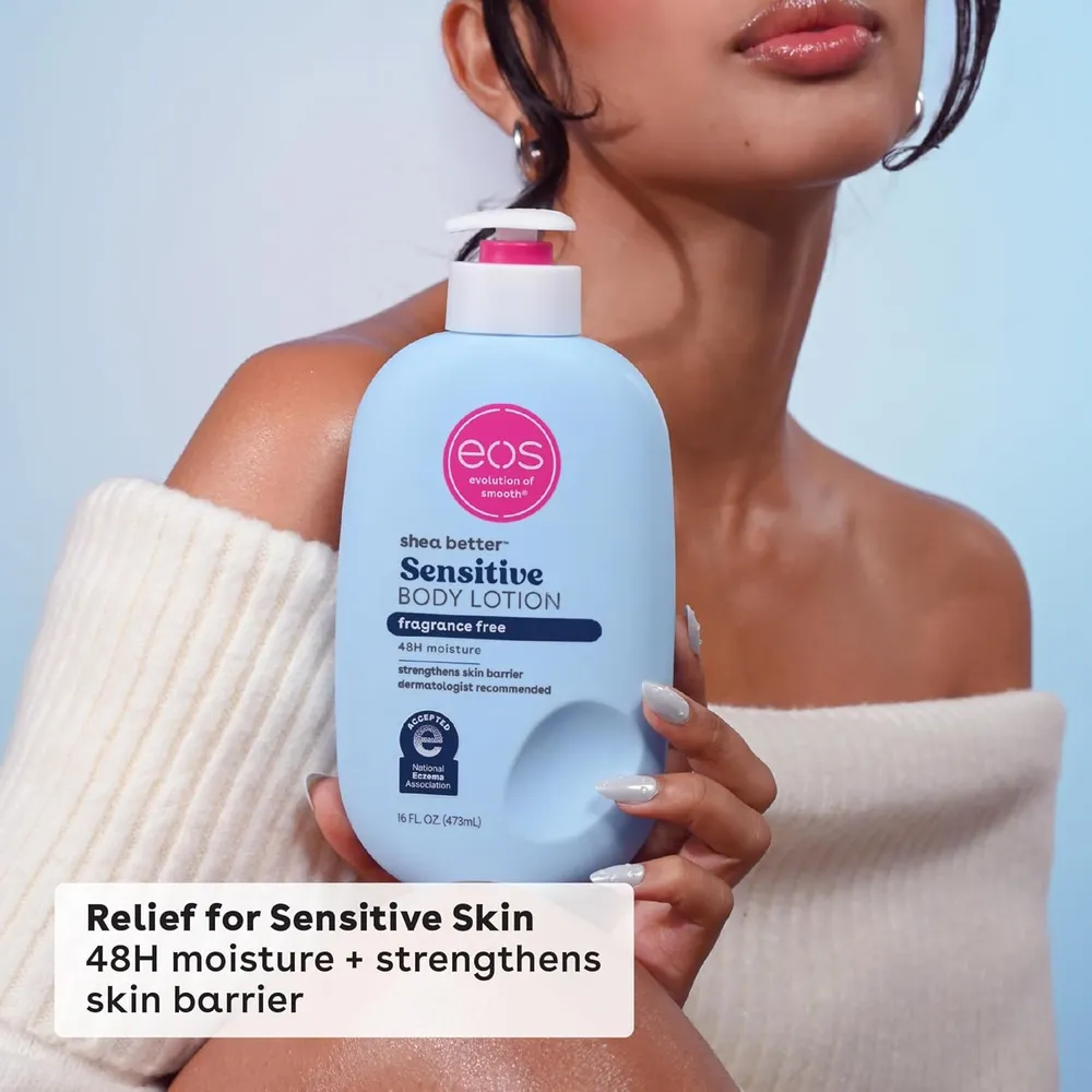 EOS Shea Better Sensitive Skin loción corporal Fragrance Free | 473 ml