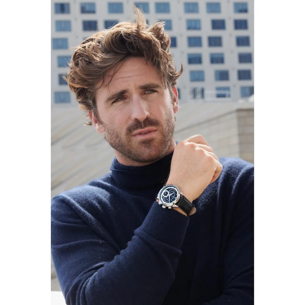 Bulova reloj clásico Sutton hombre cronógrafo 6 agujas correa cuero | Negro