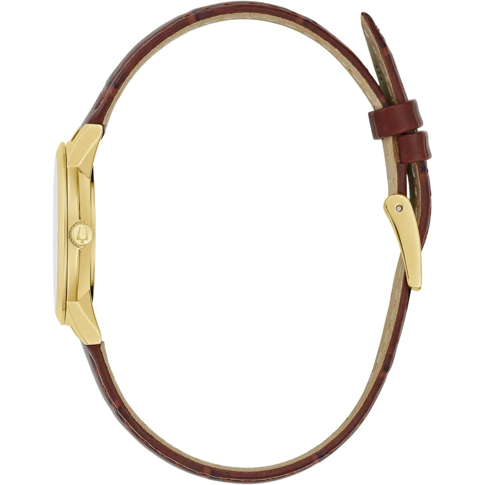 b0c8jmctyr_1_webp.webp Bulova reloj clásico de mujer de cuarzo 3 agujas diamantes | Marrón