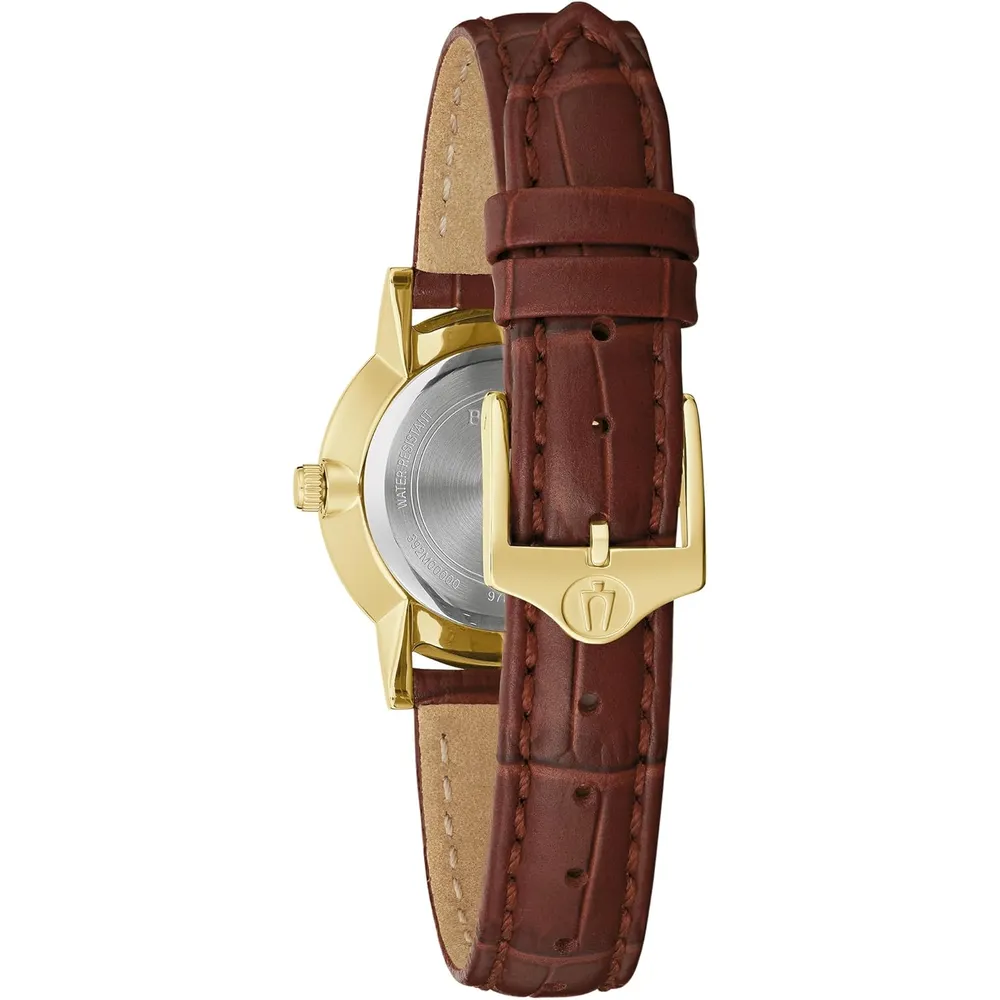 b0c8jmctyr_2_webp.webp Bulova reloj clásico de mujer de cuarzo 3 agujas diamantes | Marrón