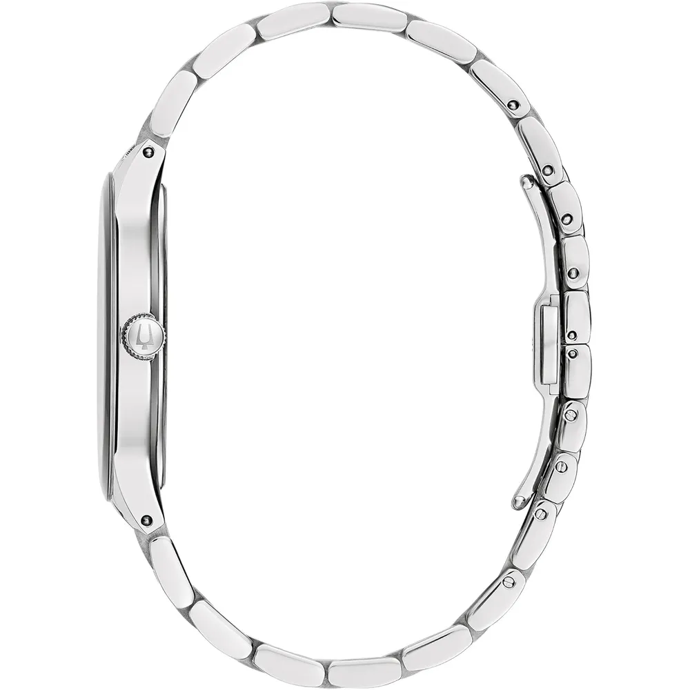 Bulova reloj de hombre multifunción 3 agujas de cuarzo diamantes | Plata