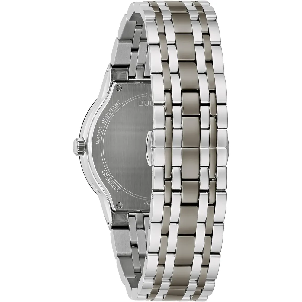 Bulova reloj de hombre multifunción 3 agujas de cuarzo diamantes | Plata