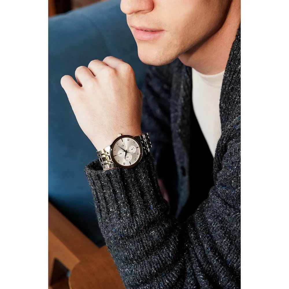 Bulova reloj de hombre multifunción 3 agujas de cuarzo diamantes | Plata