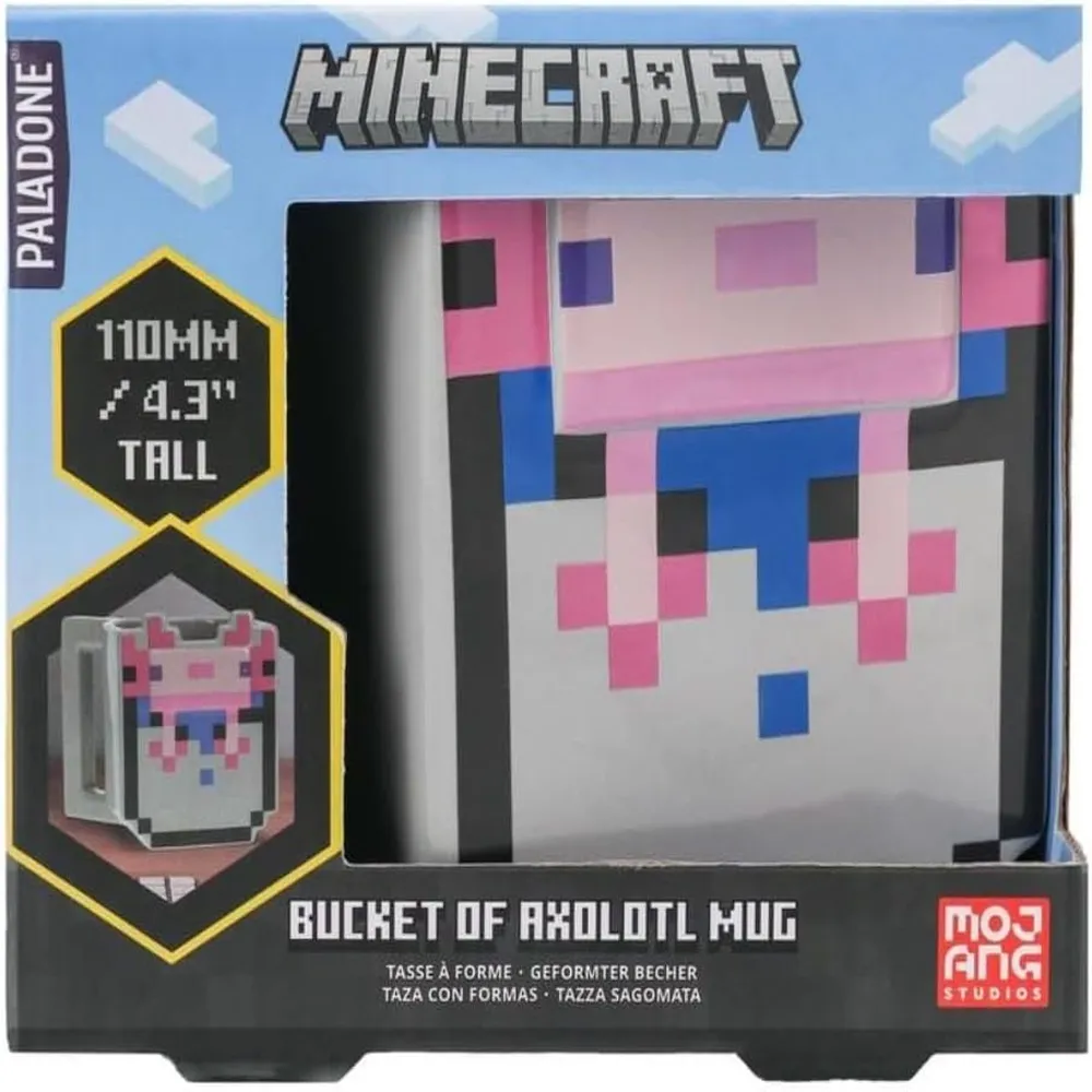 Paladone Minecraft Axolotl taza cubeta 13 oz / 384 ml oficial
