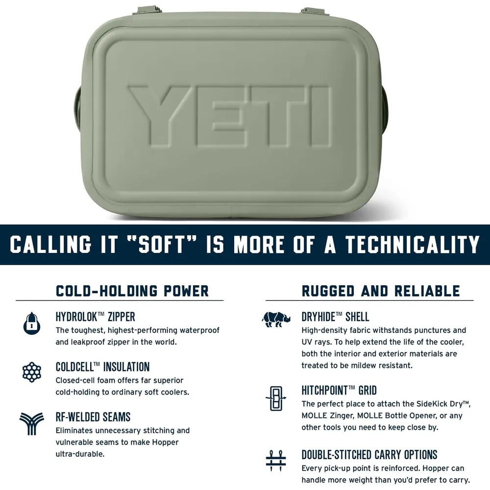 b0c8w9kzxx_5_webp.webp YETI Hopper Flip 18 Cooler Portátil | Verde Militar