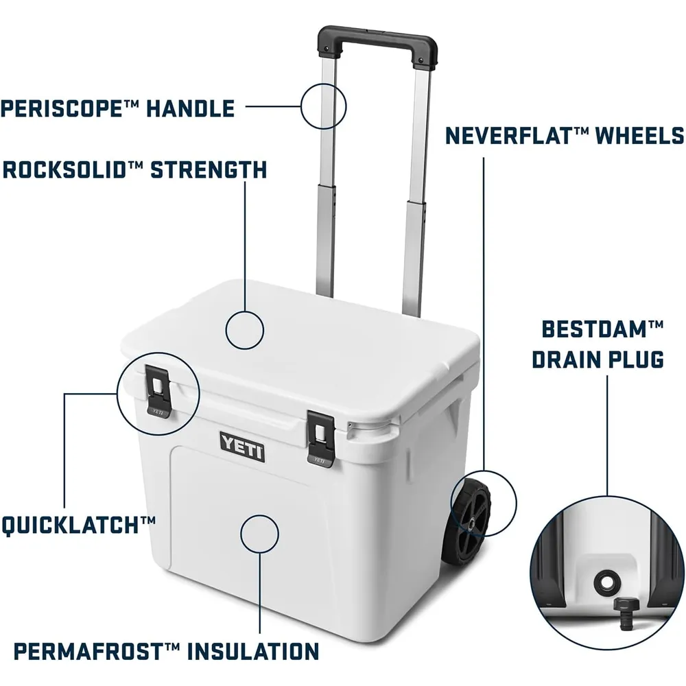 YETI Roadie 60 Cooler Con Ruedas Y Mango Retráctil | Lila