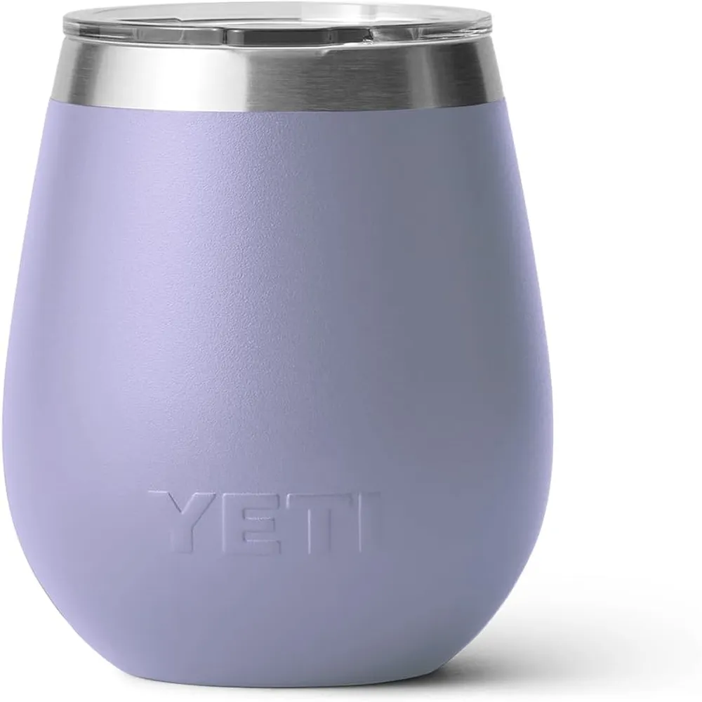 YETI Rambler Vaso de vino de 10 oz de acero inoxidable con tapa MagSlider color lila