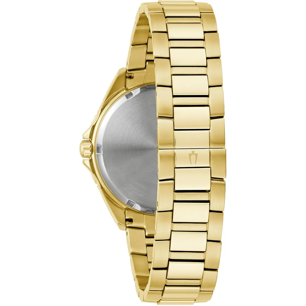 Bulova reloj Crystal Phantom de hombre 3 agujas de cuarzo bisel pavé | Oro