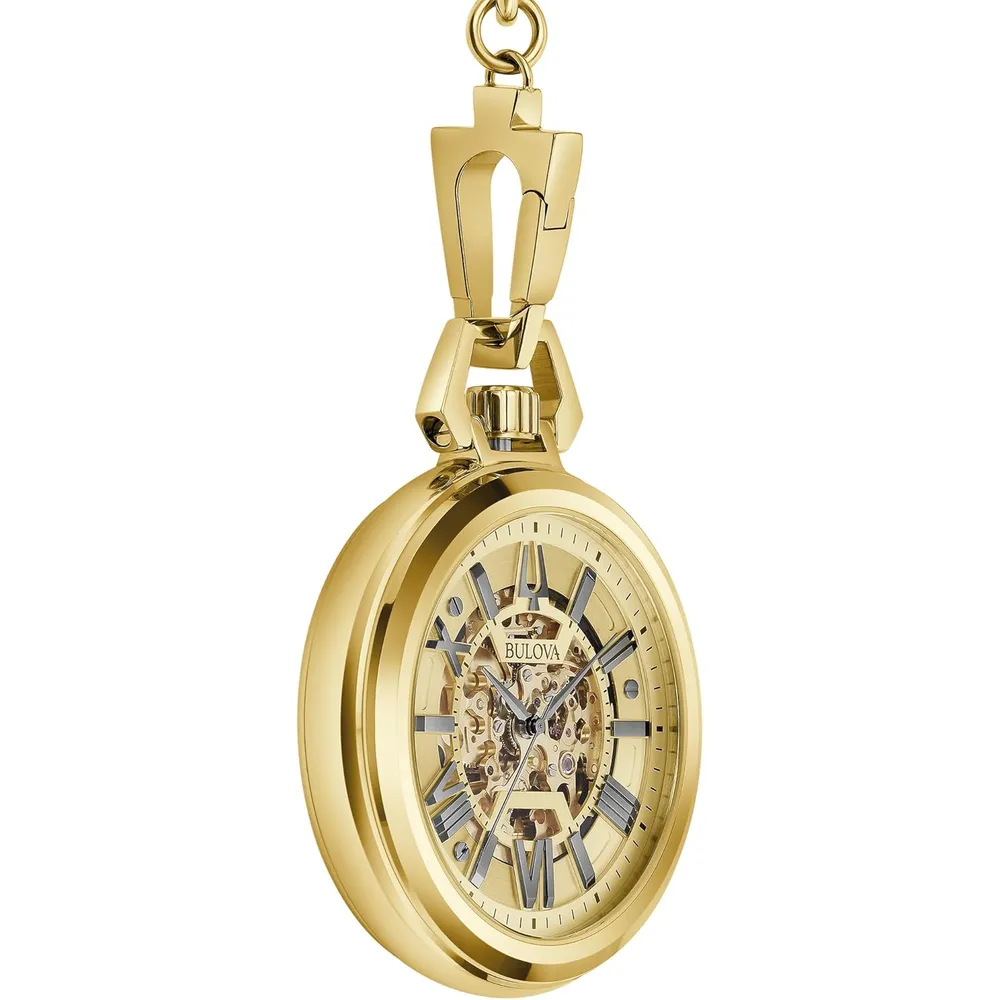 Bulova reloj Classic Sutton bolsillo automático 3 agujas fecha esqueleto | Oro