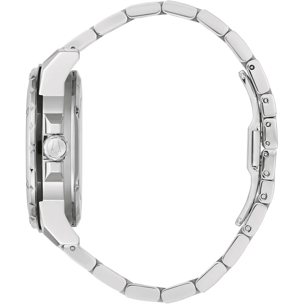 Bulova reloj Marc Anthony Marine Star de hombre automático 3 agujas apertura | Plata