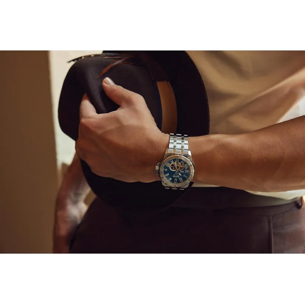 Bulova reloj Marc Anthony Marine Star de hombre automático 3 agujas apertura | Plata