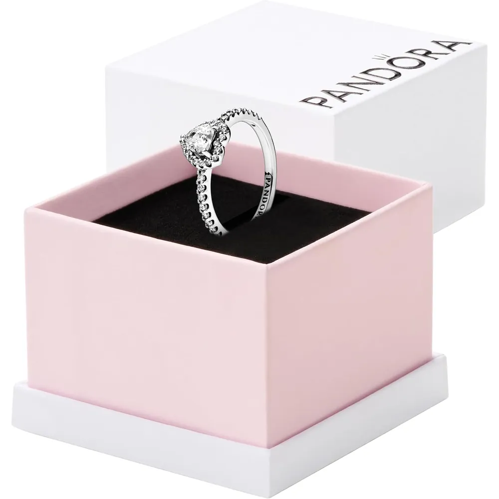 Pandora anillo corazón elevado 5" / 13 cm | Plata