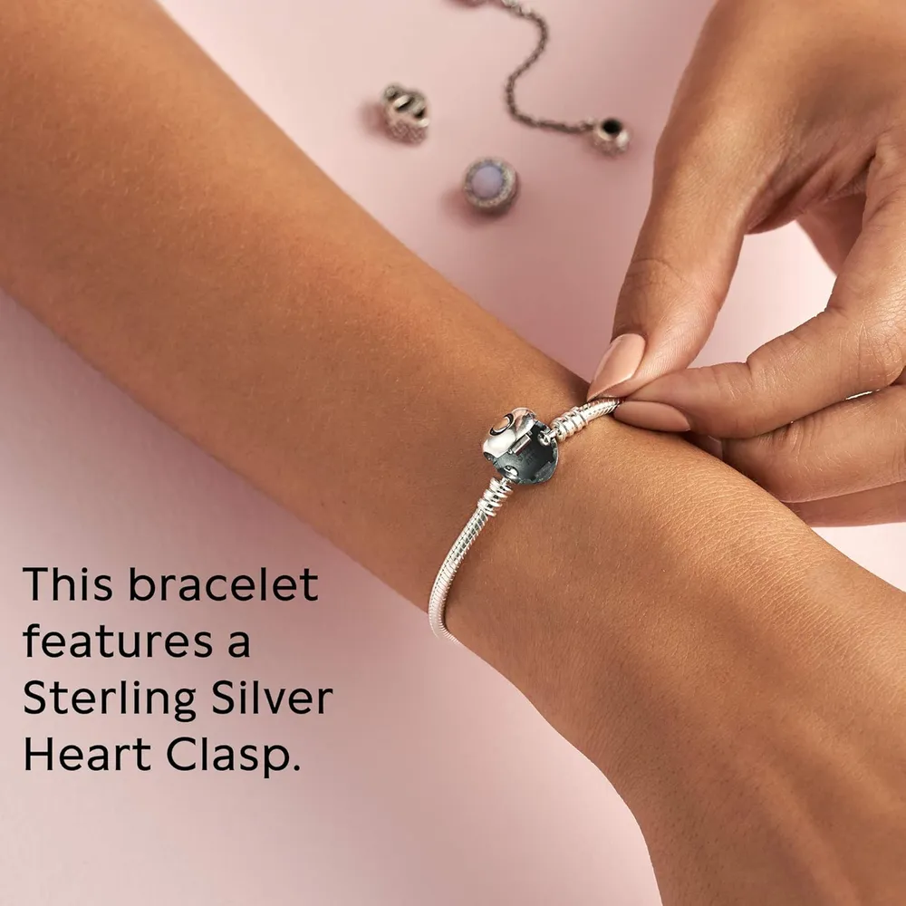 Pandora Moments pulsera cadena serpiente cierre corazón 23 cm | Plata
