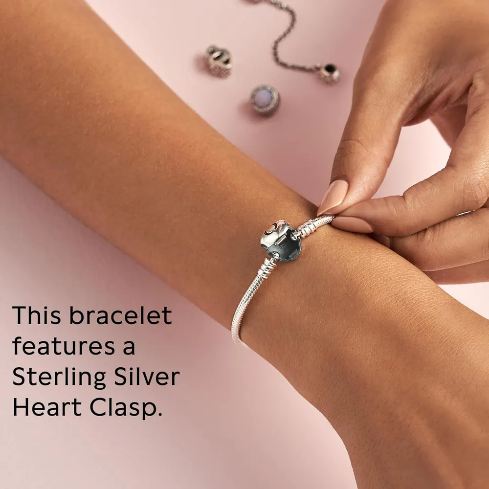Pandora Moments pulsera cadena serpiente cierre corazón 18 cm | Plata